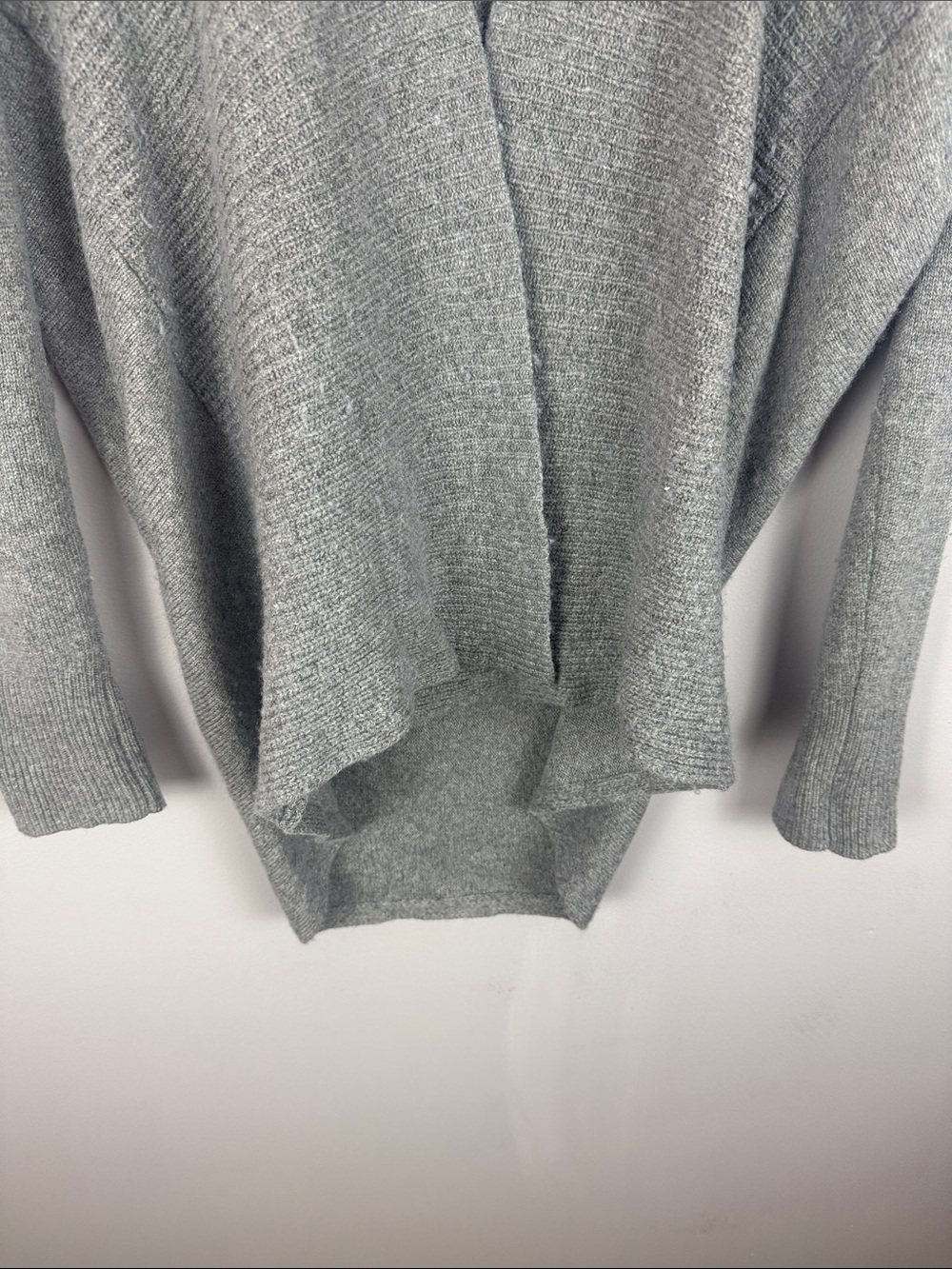 Roots Heather Grey Lambs Wool Cashmere Blend Cocoon Draped Cardigan Sweater Med - Picture 8 of 11